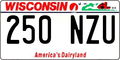 WI license plate 250NZU