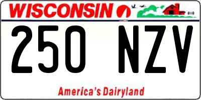 WI license plate 250NZV
