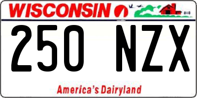 WI license plate 250NZX