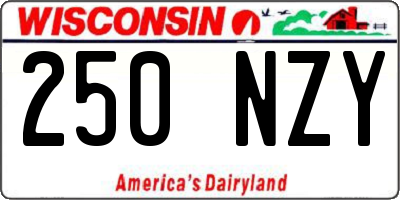 WI license plate 250NZY