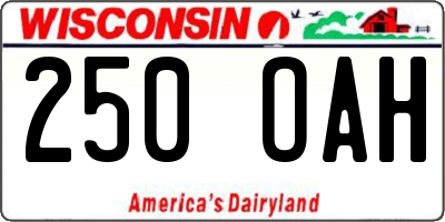WI license plate 250OAH