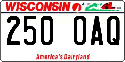 WI license plate 250OAQ