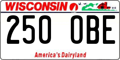 WI license plate 250OBE