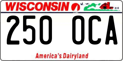 WI license plate 250OCA