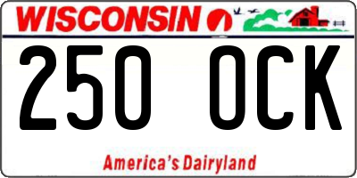 WI license plate 250OCK