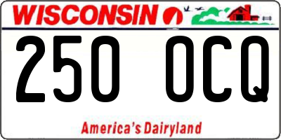 WI license plate 250OCQ