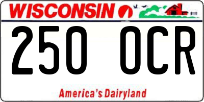 WI license plate 250OCR