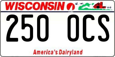 WI license plate 250OCS
