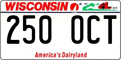WI license plate 250OCT