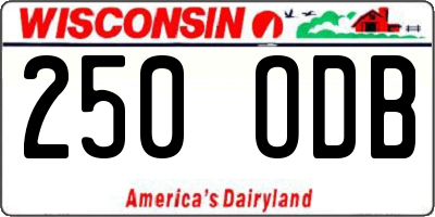 WI license plate 250ODB