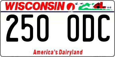 WI license plate 250ODC