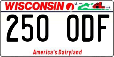 WI license plate 250ODF