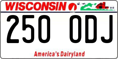 WI license plate 250ODJ