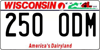 WI license plate 250ODM