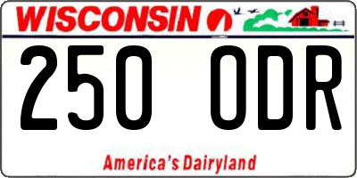 WI license plate 250ODR