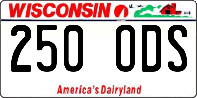 WI license plate 250ODS