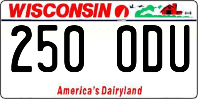 WI license plate 250ODU