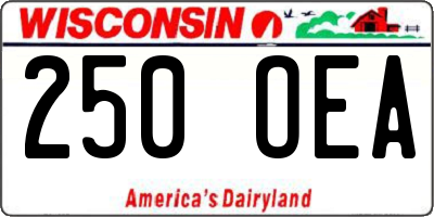 WI license plate 250OEA
