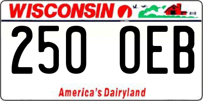 WI license plate 250OEB