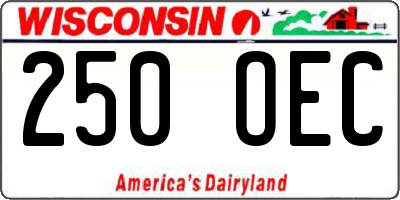 WI license plate 250OEC