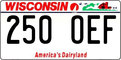 WI license plate 250OEF