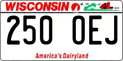 WI license plate 250OEJ
