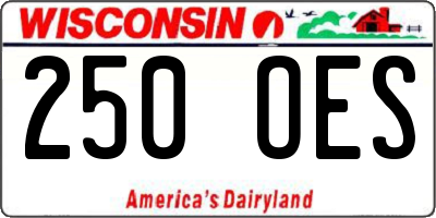WI license plate 250OES