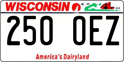 WI license plate 250OEZ