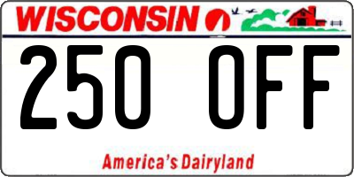 WI license plate 250OFF
