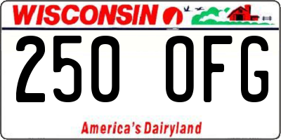 WI license plate 250OFG