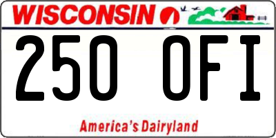 WI license plate 250OFI