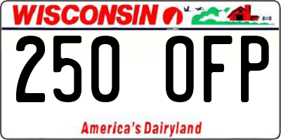 WI license plate 250OFP