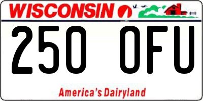 WI license plate 250OFU