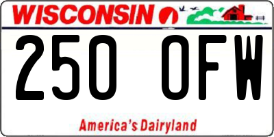 WI license plate 250OFW