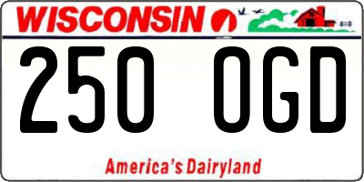 WI license plate 250OGD