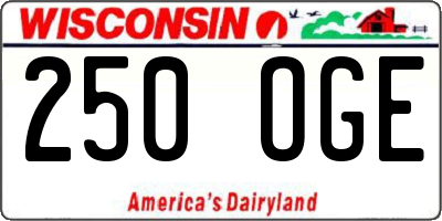 WI license plate 250OGE