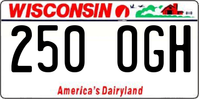 WI license plate 250OGH