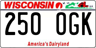 WI license plate 250OGK