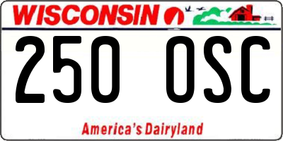 WI license plate 250OSC