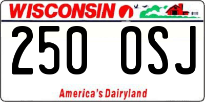 WI license plate 250OSJ