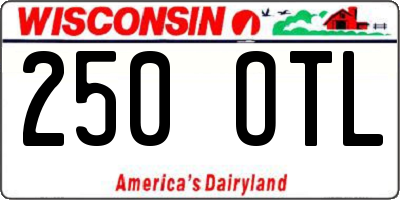WI license plate 250OTL