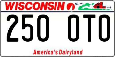 WI license plate 250OTO