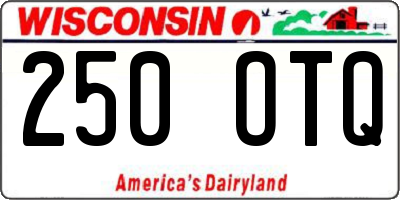 WI license plate 250OTQ