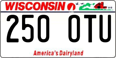 WI license plate 250OTU