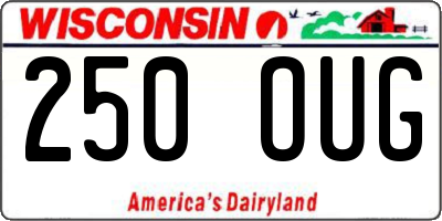 WI license plate 250OUG
