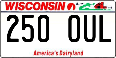 WI license plate 250OUL