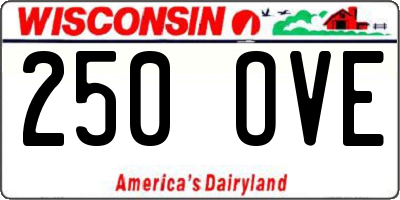 WI license plate 250OVE