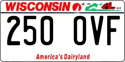 WI license plate 250OVF