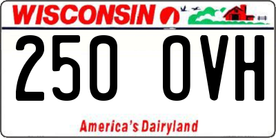 WI license plate 250OVH