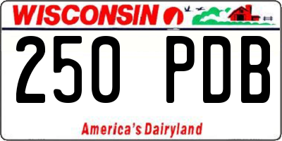 WI license plate 250PDB